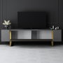 Hanah Home Mueble para TV Yildiz Antracita y Oro